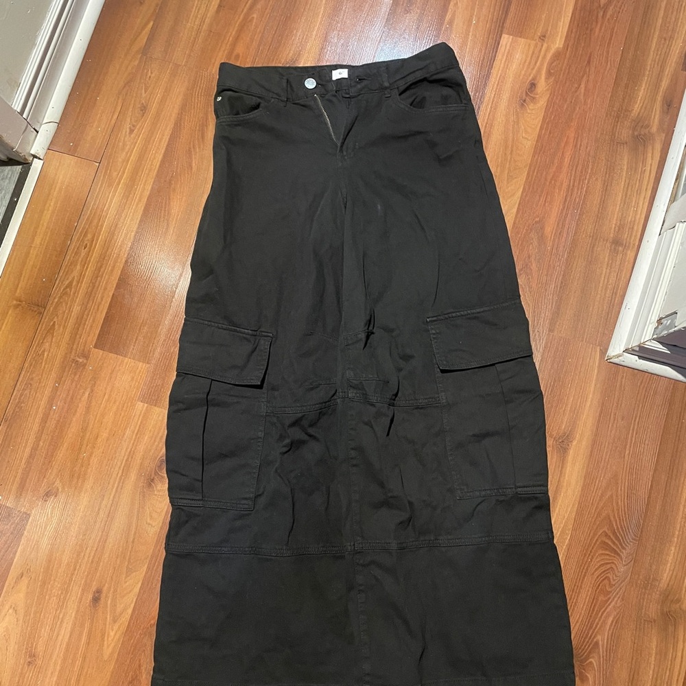 Garage Black Wide Leg Cargo Pants - Picture 5 of 5